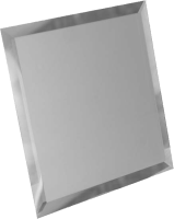Квадратная зеркальная серебряная плитка с фацетом 10мм КЗС1-03 - 250х250 мм/10шт