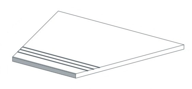 Ступени 620040000120 Drift White Gradino Lineare Angolo Dx 30x60