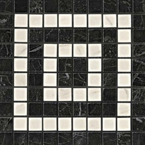 Мозаика ADRI Marvel Noir/Cremo Angolo Mosaico 18.5x18.5