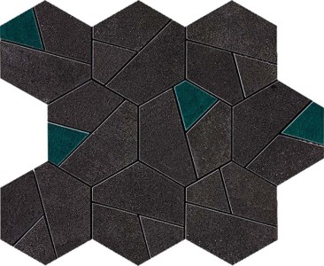 Мозаика AN7A Boost Tarmac Mosaico Hex Jade 25x28.5