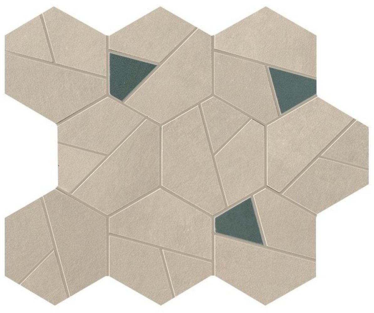 Мозаика A0QO Boost Pro Cream Mosaico Hex Blue 25x28,5