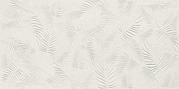 Плитка A578 3D Wall Carve Leaf White 40x80