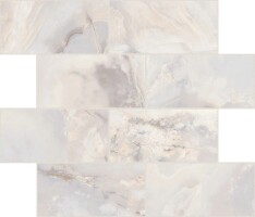 Мозаика 767707 Onyx&More White Onyx Satin Modulo Muretto 6mm 7,5x15 30x30