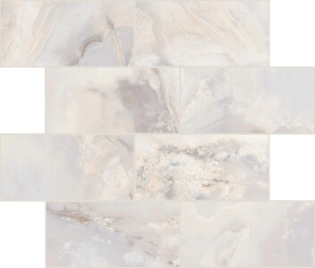 Мозаика 767707 Onyx&More White Onyx Satin Modulo Muretto 6mm 7,5x15 30x30