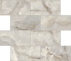 Мозаика 767709 Onyx&More Silver Onyx Satin Modulo Muretto 6mm 7,5x15 30x30