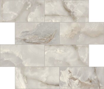Мозаика 767709 Onyx&More Silver Onyx Satin Modulo Muretto 6mm 7,5x15 30x30