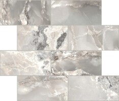 Мозаика 767710 Onyx&More Silver Blend Satin Modulo Muretto 6mm 7,5x15 30x30