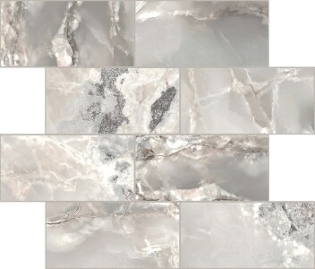 Мозаика 767710 Onyx&More Silver Blend Satin Modulo Muretto 6mm 7,5x15 30x30