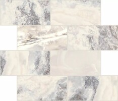 Мозаика 767785 Onyx&More White Blend Glossy Modulo Muretto 6mm 7,5x15 30x30