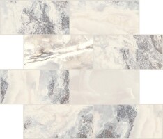 Мозаика 767787 Onyx&More White Blend Satin Modulo Muretto 6mm 7,5x15 30x30