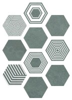 Керамогранит Pier17 Hexa Turquoise 23,2x26,7