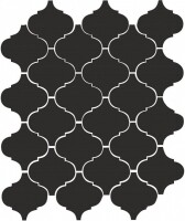 Плитка 65001 Арабески глянцевый черный 26x30