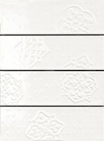 Плитка R4GP Brick Glossy Dec Mix 4 White 10x30