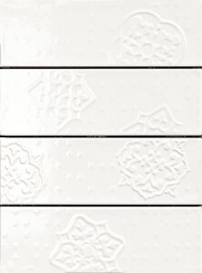 Плитка R4GP Brick Glossy Dec Mix 4 White 10x30