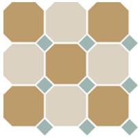 Керамогранит 4403+16 OCT13-A Yellow 03 White 16 OCTAGON/Turquoise 13 Dots (лист 30х30 9 штук+вставки)
