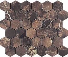 Мозаика Mosaic Copper Slab Black 48 Hexagone 30.9x32.2