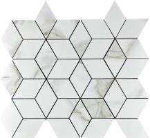 Мозаика Mosaic Statuario Eva 3d diamond 37.1x34.7