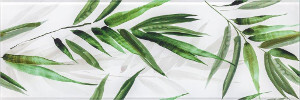Декор Ceramika Konskie Snow Glossy Glass Tropic A 25x75 (маленькие листья)