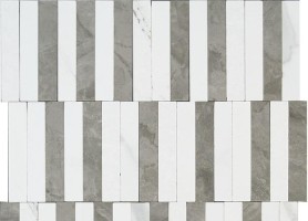 Impronta italgraniti Marble Experience MB01MR Statuario Lux Mosaico Stripe 27,2x29