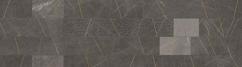 Impronta italgraniti Lux Experience Wall MW02EAMO Pietra Grey List. Mix Ottone 20x120