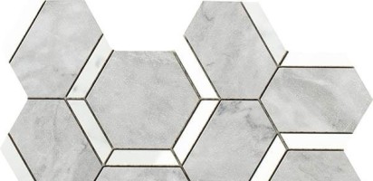 Impronta italgraniti Lux Experience MW17MEDM Statuarietto/Grigio Versilia Mosaico Esagona Decoro Mix 20x34